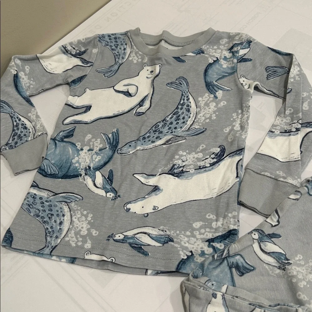 Carter's Gray and Blue Seal Print Pajama Set